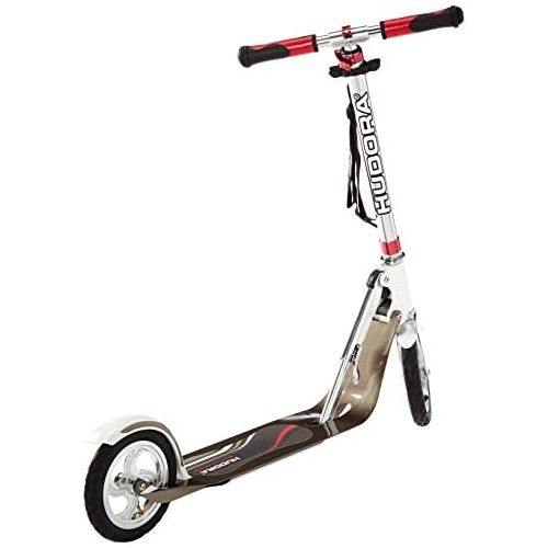  HUDORA 14005 BigWheel Air GS 205 Luftreifen Big Wheel Tret-Roller City Scooter, Silber/weiss, 1size