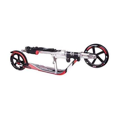  HUDORA 14724 BigWheel 205-Das Original mit RX Pro Technologie-Tret-Roller klappbar-City-Scooter, schwarz/rot