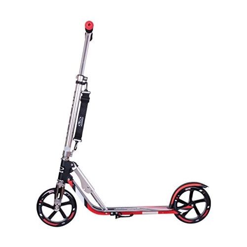  HUDORA 14724 BigWheel 205-Das Original mit RX Pro Technologie-Tret-Roller klappbar-City-Scooter, schwarz/rot