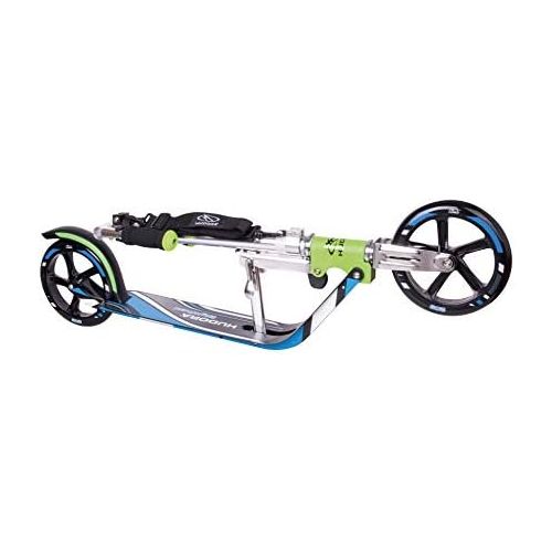  HUDORA 14750 BigWheel 205-Das Original mit RX Pro Technologie-Tret-Roller klappbar-City-Scooter, gruen/blau