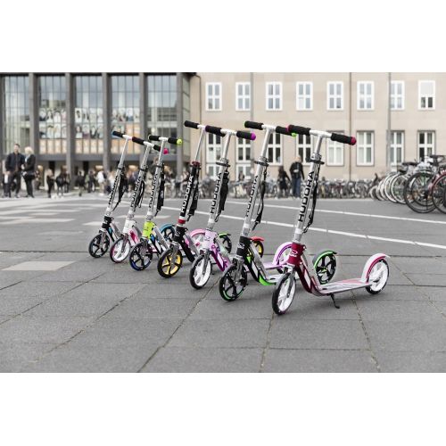  HUDORA 14750 BigWheel 205-Das Original mit RX Pro Technologie-Tret-Roller klappbar-City-Scooter, gruen/blau