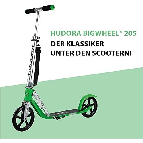  HUDORA 14751 BigWheel 205-Das Original mit RX Pro Technologie-Tret-Roller klappbar-City-Scooter, tuerkis