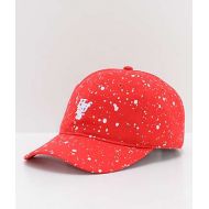 HUF Splattered Bleach Red Strapback Hat