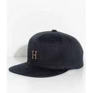 HUF Small Metal H Black Strapback Hat