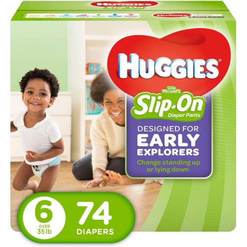 하기스 HUGGIES Huggies Little Movers Slip-On Diapers, Size 6, 74 Count