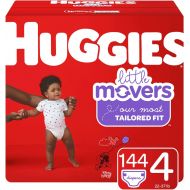 [아마존베스트]Huggies Little Movers Diapers, Size 4 (22-37 lb.), 144 Ct, Economy Plus Pack (Packaging May Vary)
