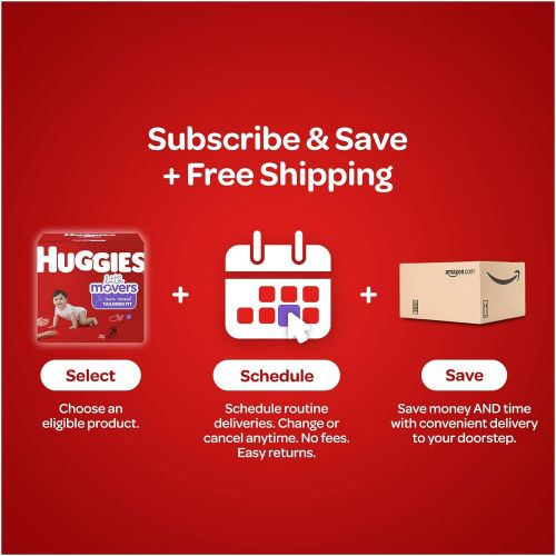 하기스 [아마존베스트]Huggies Little Movers Diapers, Size 4 (22-37 lb.), 144 Ct, Economy Plus Pack (Packaging May Vary)