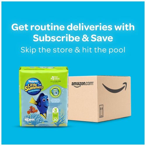 하기스 [아마존베스트]Huggies Little Swimmers Disposable Swim Diapers, Swimpants, Size 4 Medium (24-34 lb.), 18 Ct, with Huggies Wipes Clutch N Clean Bonus Pack (Packaging May Vary)