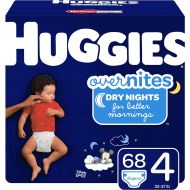 [아마존베스트]Huggies HUGGIES OverNites Diapers, Size 4, 68 ct., Overnight Diapers (Packaging May Vary)