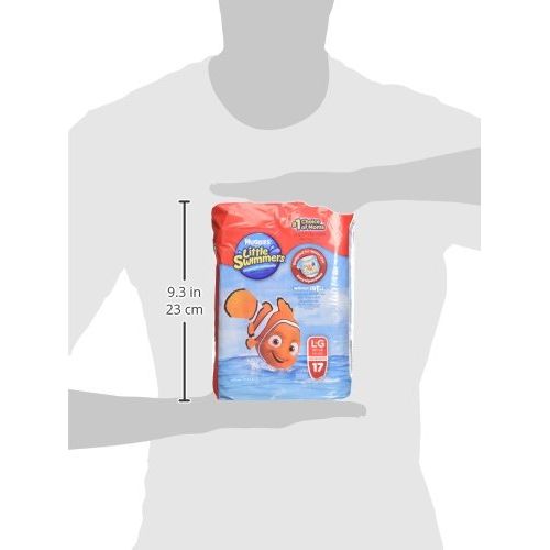 하기스 [아마존베스트]Huggies Little Swimmers Disposable Swim Diapers, Swimpants, Size 5-6 Large (Over 32 lb.), 17 Ct, with Huggies Wipes Clutch N Clean Bonus Pack (Packaging May Vary)