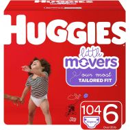 [아마존베스트]Huggies Little Movers Diapers, Size 6 (35+ lb.), 104 Ct, Economy Plus Pack (Packaging May Vary)
