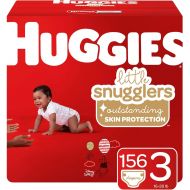 [아마존베스트]Huggies Little Snugglers Baby Diapers, Size 3 (fits 16-28 lb.), 156 Ct, Economy Plus Pack (Packaging May Vary)