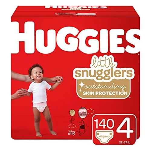 하기스 [아마존베스트]Huggies Little Snugglers Baby Diapers, Size 4 (up to 22-37 lb.), 140 Ct, Economy Plus Pack (Packaging May Vary)