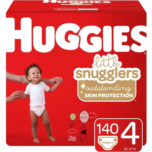 하기스 [아마존베스트]Huggies Little Snugglers Baby Diapers, Size 4 (up to 22-37 lb.), 140 Ct, Economy Plus Pack (Packaging May Vary)