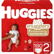 [아마존베스트]Huggies Little Snugglers Baby Diapers, Size 2 (up to 12-18 lb.), 180 Ct, Economy Plus Pack (Packaging May Vary)