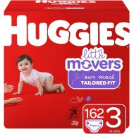 [아마존베스트]Huggies Little Movers Diapers, Size 3 (16-28 lb.), 162 Ct, Economy Plus Pack (Packaging May Vary)