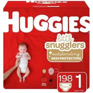 [아마존베스트]Huggies Little Snugglers Baby Diapers, Size 1 (up to 14 lb.), 198 Ct, Economy Plus Pack (Packaging May Vary)
