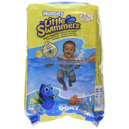 하기스 [아마존베스트]Huggies Little Swimmers Disposable Swim Diapers, X-Small (7lb-18lb.), 12-Count