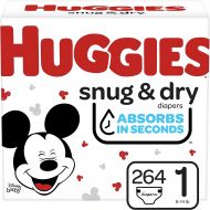 [아마존베스트]Huggies Snug & Dry Baby Diapers, Size 1 (fits 8-14 lb.), 264 Count, ONE Month Supply (Packaging May Vary)