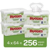 [아마존베스트]Huggies HUGGIES Natural Care Unscented Baby Wipes, Sensitive, 4 Refillable Tubs, 64 Wipes per Tub, 256 Wipes Total