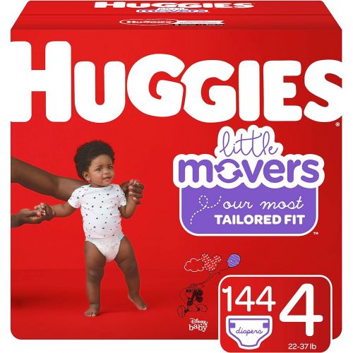 하기스 Huggies Little Movers Baby Diapers, Size 4, 144 Ct, One Month Supply