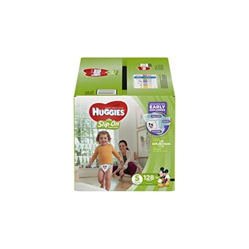 하기스 HUGGIES Little Movers Slip On Diaper Pants, Size 5, 128 Count, ECONOMY PLUS (Packaging May Vary)