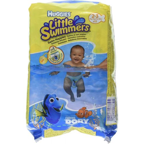 하기스 Huggies Little Swimmers Disposable Swim Diapers, X-Small (7lb-18lb.), 12-Count