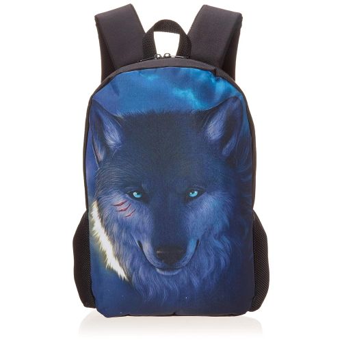  HUGS IDEA HUGSIDEA Cool Grey Wolf Kids Backpack Zoo Animals School Bag for Teenagers Boys