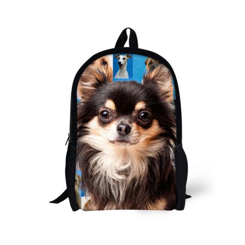  HUGS IDEA 3D Printing Dogs Cute School Bookbag Travel Backpack