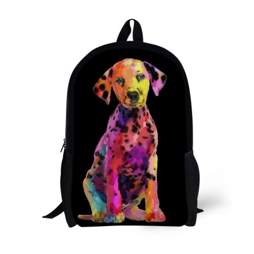  HUGS IDEA Cute Cartoon School Bag for Kids Dog Printing Backpack for Boys Casual Daily Daypack