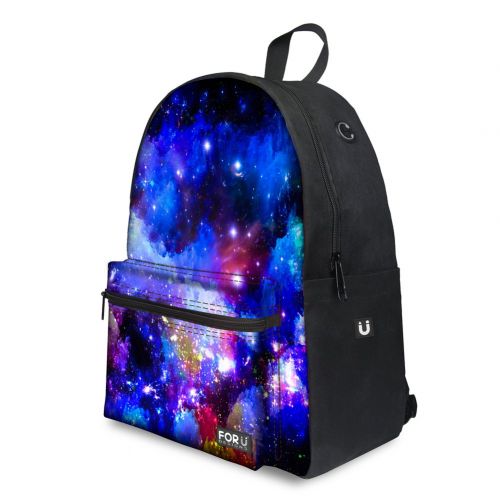  HUGS IDEA Galaxy Print Women Travel Backpack School Book Bags