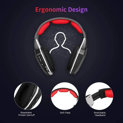  HUHD 2.4Ghz Optical Wireless Gaming Headset Stereo Sound for PS4, PS3, Xbox 360 and PC Detachable Microphone Noise Cancelling