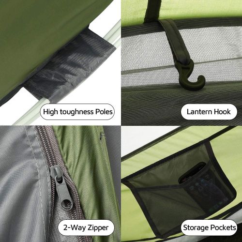  [아마존베스트]HUI LINGYANG 4 Person Easy Pop Up Tent-Automatic Setup Sun Shelter for Beach- Instant Family Tents for Camping,Hiking & Traveling