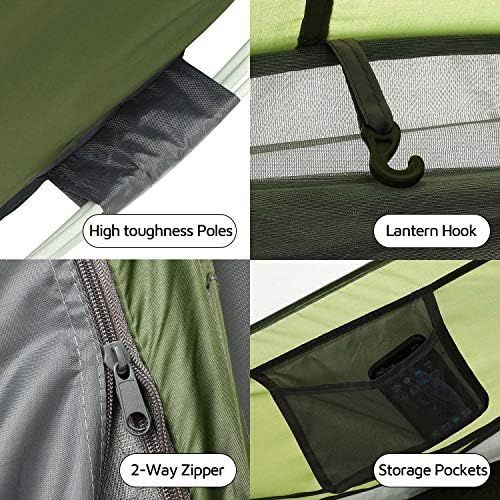  HUI LINGYANG 4 Person Easy Pop Up Tent-Automatic Setup Sun Shelter for Beach- Instant Family Tents for Camping,Hiking & Traveling