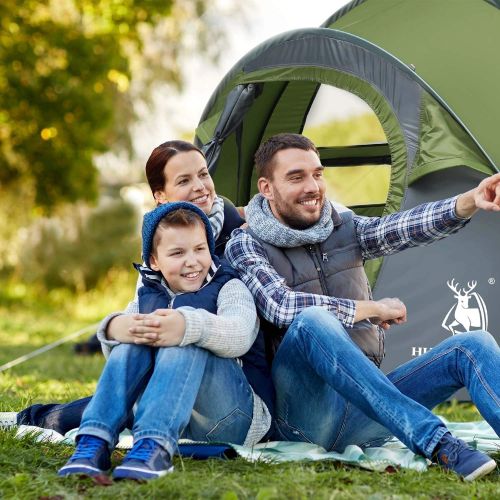  HUI LINGYANG 4 Person Easy Pop Up Tent-Automatic Setup - Instant Family Tents for Camping,Hiking & Traveling,Green