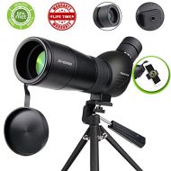HUICOCY Spotting Scope,Huicocy 20-60x60mm Zoom 39-19m/1000m Fully Multi Coated Optical Lens Fogproof and Movably Eyepiece Rubber Design Telescope with Quick Smartphone Mount Kit and Tablet