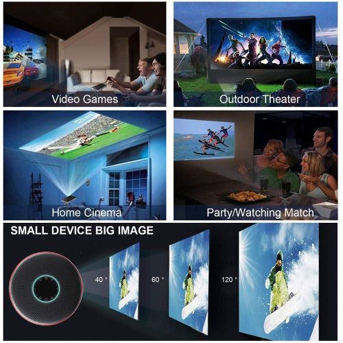  HUIGE Intelligent Audio Projector 4K Giant Screen Theater AI Voice Control Portable Office Projector