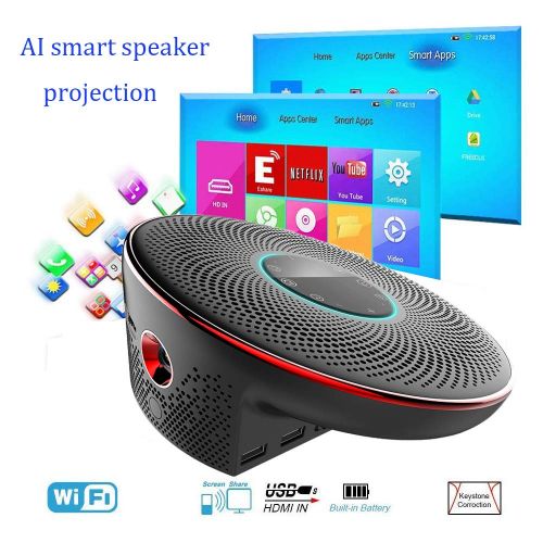  HUIGE Intelligent Audio Projector 4K Giant Screen Theater AI Voice Control Portable Office Projector