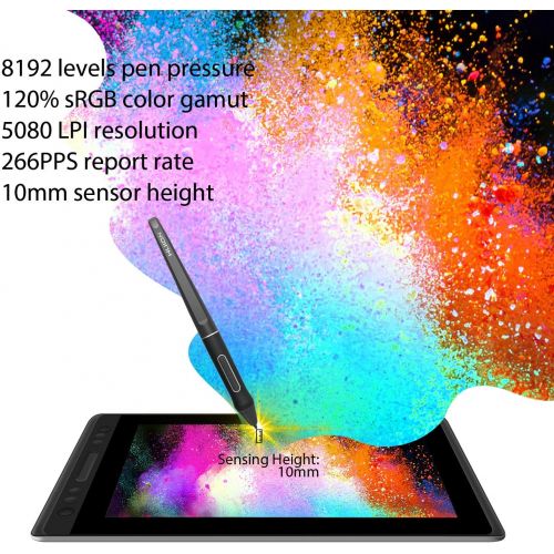  [아마존 핫딜]  [아마존핫딜]HUION KAMVAS Pro 13 Drawing Tablet with HD Screen, 13.3inch Drawing Monitor, Battery-Free Graphics Tablet with 8192 Levels Pressure Sensitivity Tilt Function 4 Express Keys and Tou