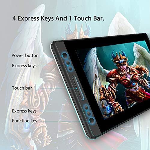  [아마존베스트]HUION Kamvas Pro 13 13.3 inch battery-free graphic tablet with display, 8192 pen pressure levels with tilt function and 4 quick buttons and touch bar, ideal for home office and e-l