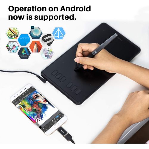  [아마존베스트]HUION H640P 8192 Pressure Sensitivity Graphics Tablet (Supports OS Android) with Battery-Free Pen and 6 Adjustable Function Keys Ideal for Home Office & E-Learning
