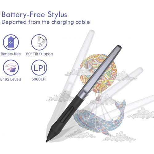  [아마존베스트]HUION Inspiroy H950P Graphics Tablet Graphic Tablet with 8 Custom Push Buttons, 8192 Layers Battery-free Pen with Tilt Function, Drawing Pad Compatible with PC and Android Devices