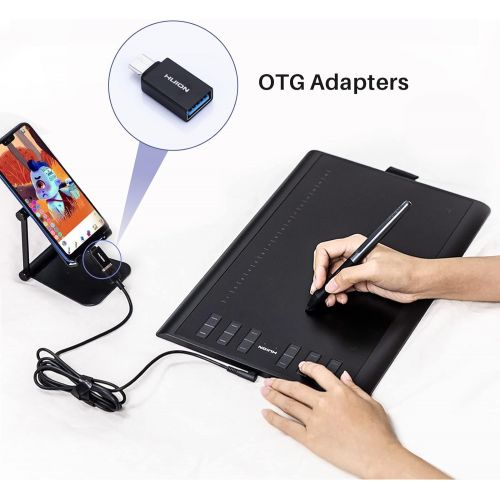  [아마존베스트]Huion New 1060Plus Graphics Tablet with 12Express Keys and Built-in Card Reader