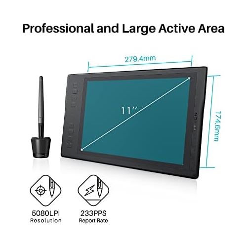  [아마존베스트]Huion INSPIROY Q11K Wireless Digital Graphic Drawing Pen Tablet with 8192 Pressure Levels and 8 Shortcut Keys Buttons Wireless Free Glove