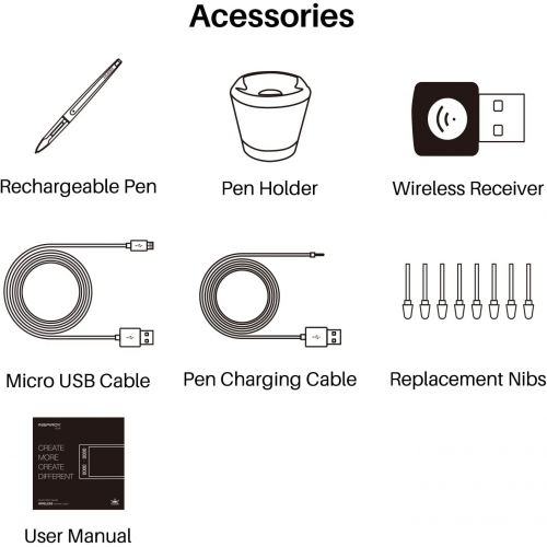  [아마존베스트]Huion INSPIROY Q11K Wireless Digital Graphic Drawing Pen Tablet with 8192 Pressure Levels and 8 Shortcut Keys Buttons Wireless Free Glove
