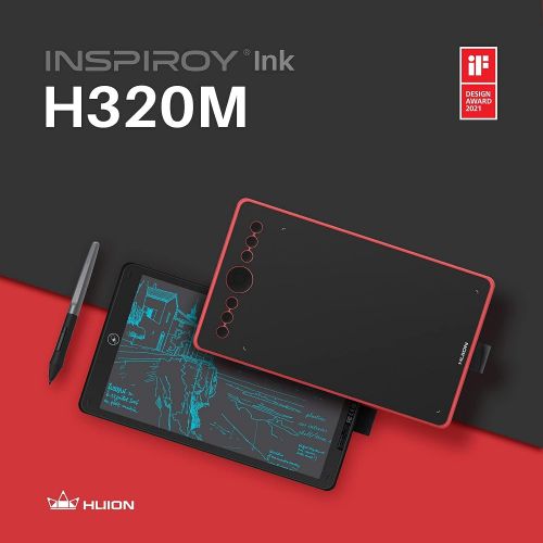  [아마존베스트]HUION Inspiroy Ink H320M (Black) Multipurpose Graphic Tablet with LCD Writing Tablet, Support ± 60° Tilt Function, Compatible with Android Ideal for Home Office & E-Learning