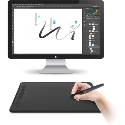  [아마존베스트]HUION Inspiroy H1161 Professional Graphics Tablet (Supports Android Devices) 11 x 6.875 Inch with 10 Custom Express Buttons and a Touch Strip Ideal for Home Office & E-Learning