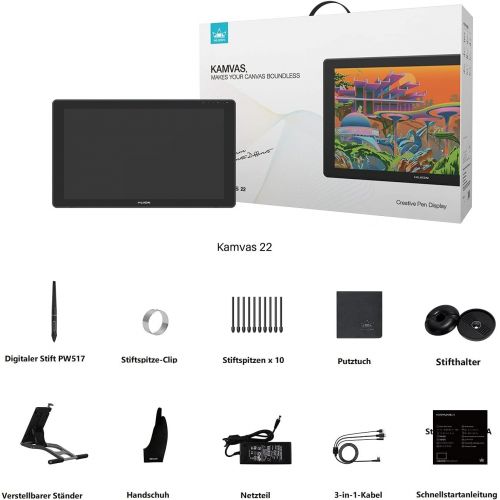  [아마존베스트]HUION Kamvas 22 21.5 Inch Graphics Tablet with Display, 120% sRGB Color Range Anti-Glare Matte Film - Can be connected to Android Phone via a fully featured USB-C to USB-C Cable