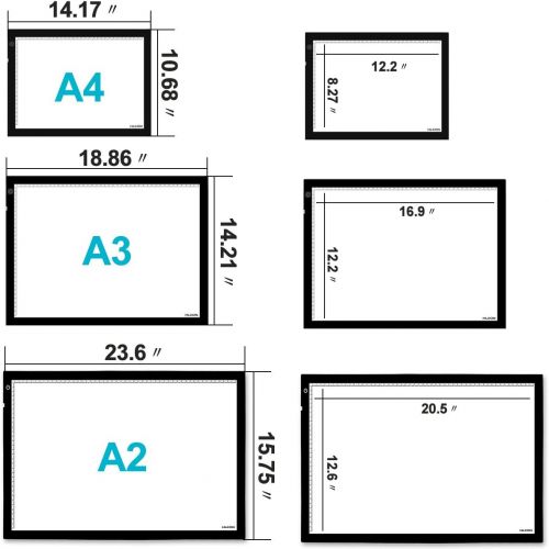  HUION Huion A2 Large Tracing Light Box, AC Powered Light Pad, Adjustable Brightness (20.47 X 12.6)