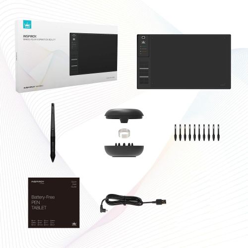  HUION Huion Inspiroy WH1409 V2 Wireless Digital Graphic Drawing Tablet Tilt Function Battery-Free Stylus with 12 Press Keys and 20 Pen Nibs